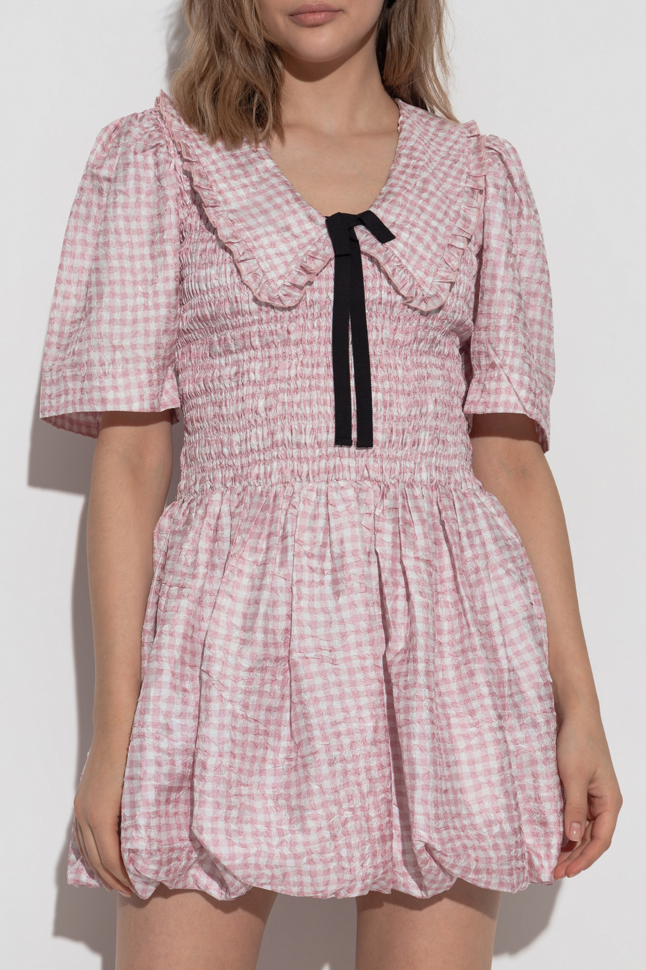 【関税＆送料込み】Ganni 'Pink Check' Dress Pink Short checkered dress Ganni - Vitkac AS